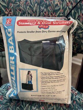 Heavy Duty Travel Bag fits Standard and Dual Strollers, Like New!